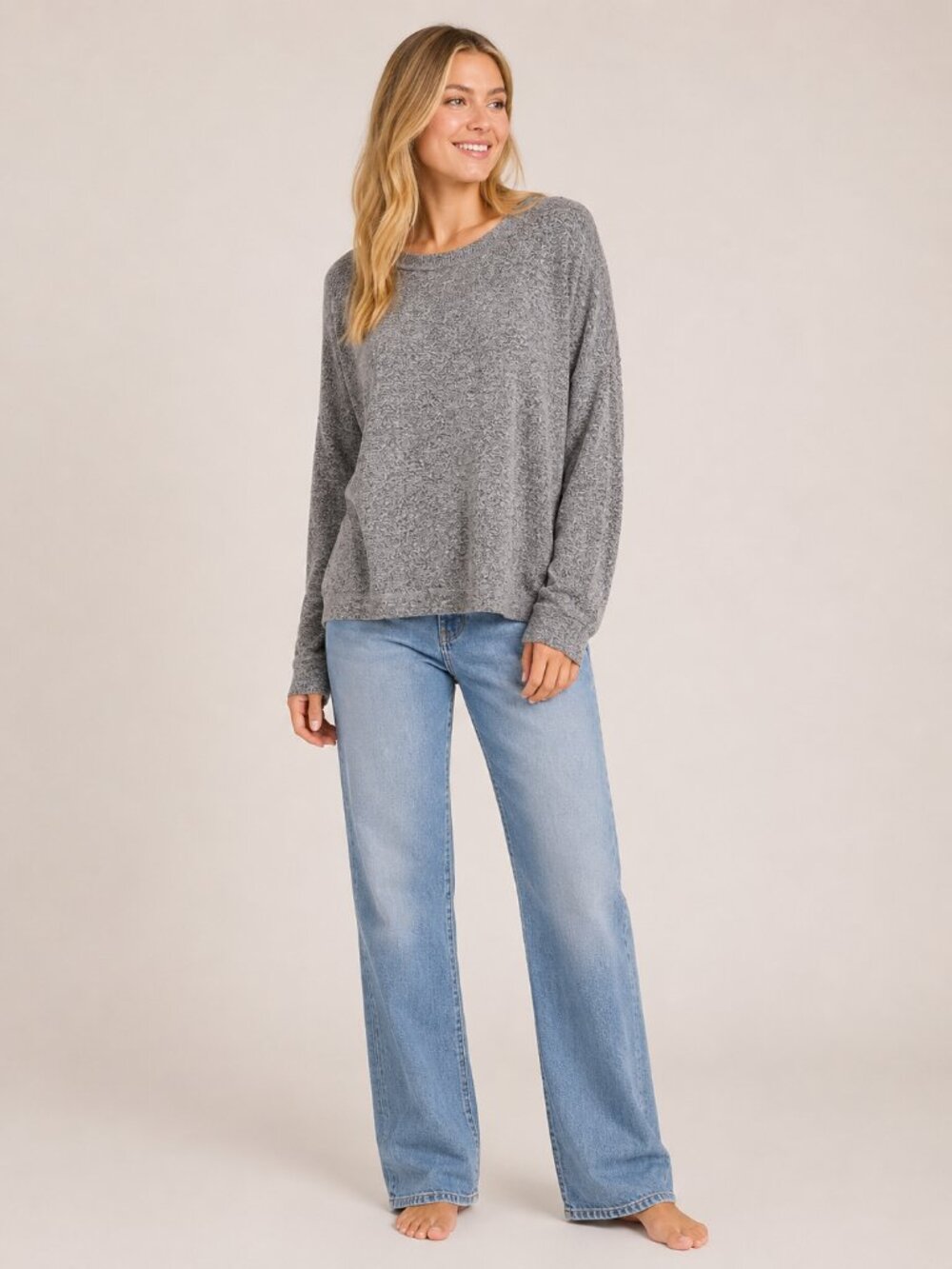 2/$30 Lucky Brand Crew Neck Pullover Sweater Heather Gray XL/ 10 #A2956